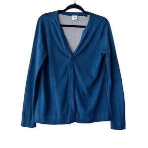 Cabi Women Cardigan V-Neck Front Snap Buttons‎ Knit Teal Sweater Size M